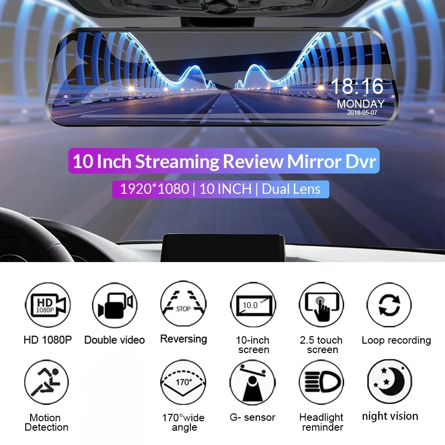 

Motion Detection Dash Cam Car Camera Full HD 1080P Black Box G-Sensor Dashcam Night Vision Dvr 170° Viewing Angle Loop Recording