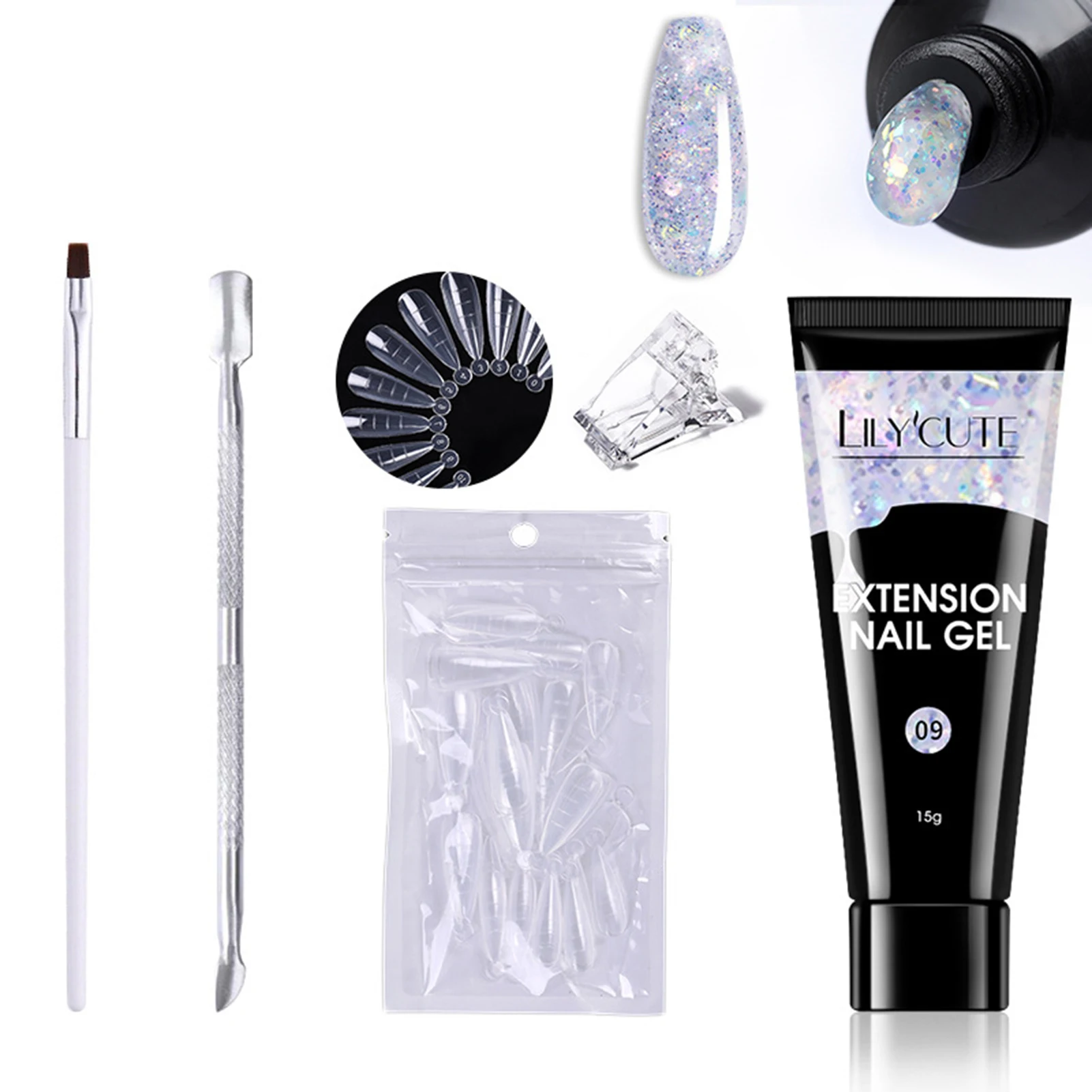 Set di Manicure adesivo per estensione solida Set di strumenti professionali per unghie con lampada per unghie veloce per la decorazione quotidiana delle unghie delle donne