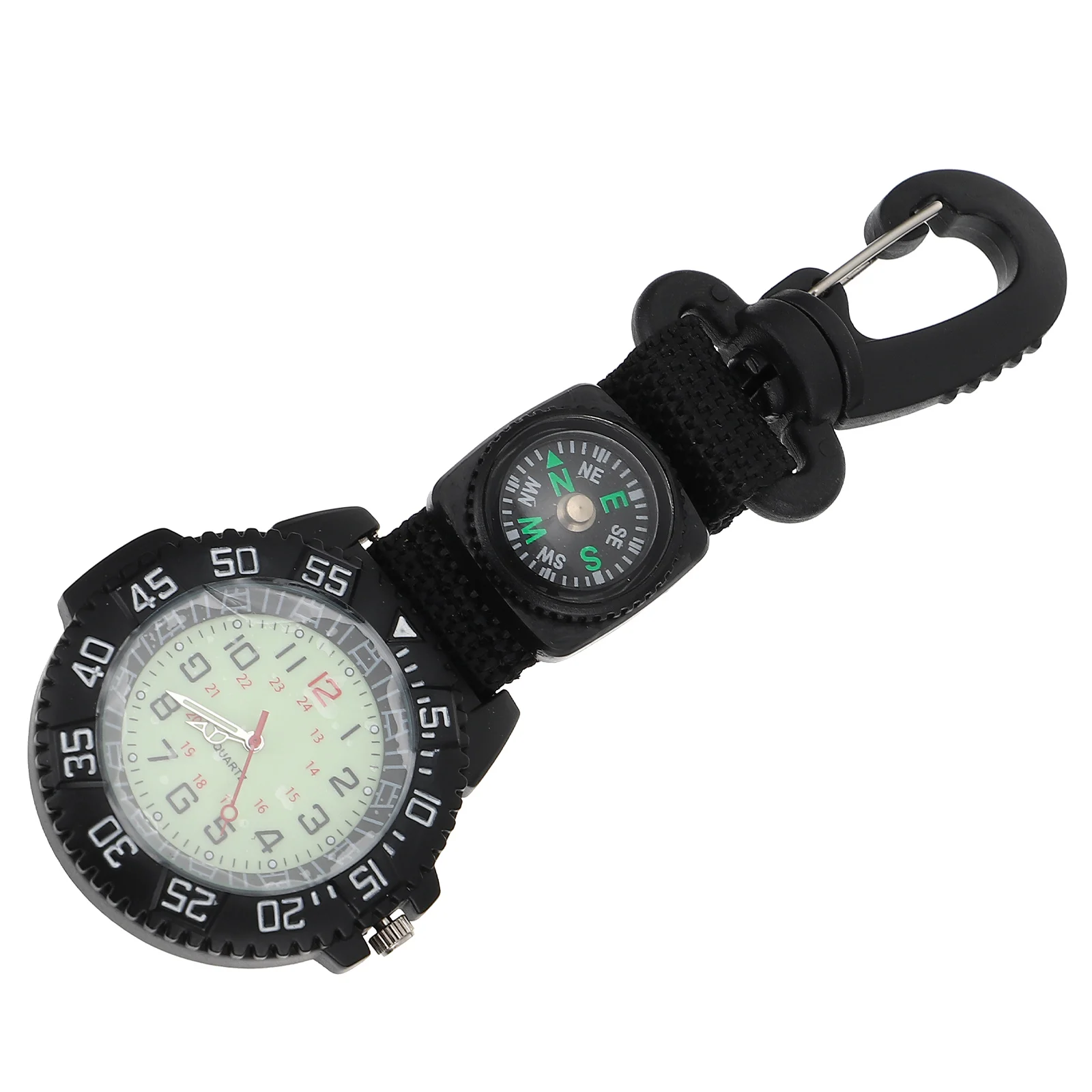 Outdoor Mountaineering Hanging Watch Small Carabiner Clip Glass Cool Father Watches Durable Zinc Alloy Portable
