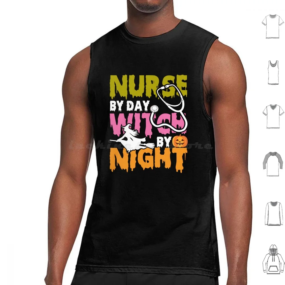 Nurse Witch Night Halloween 2023 Tank Tops Print Cotton Pumpkin Ghost Zombie Monster Vampire Skull Halloween Camping Boo