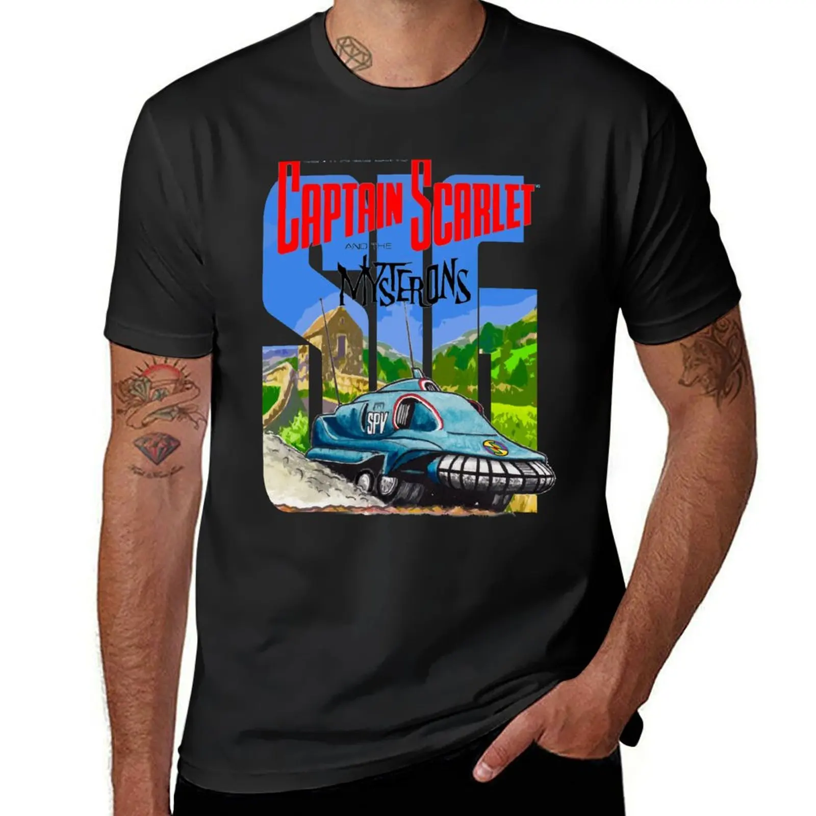 

My 9th piece of Captain Scarlet fan art. T-Shirt hippie clothes Short sleeve tee summer clothes Men's clothing