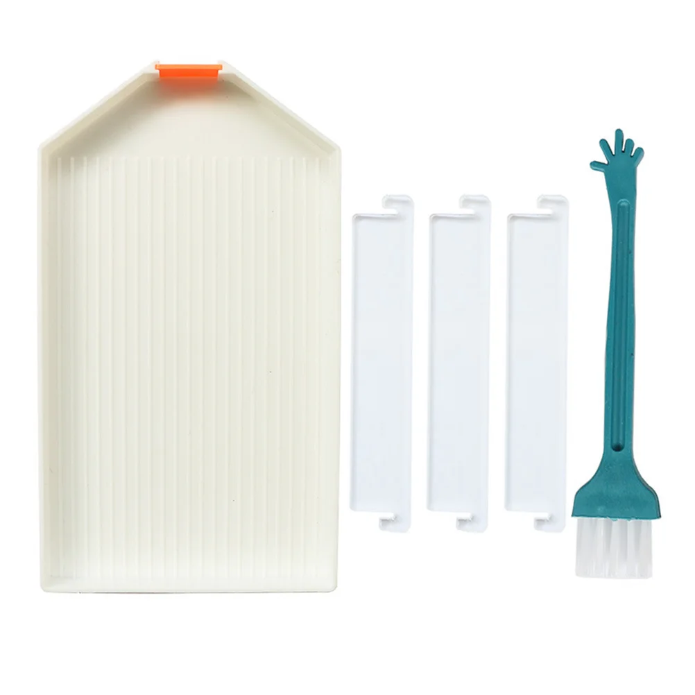 1 set Diamond Art Tray Kit With Brush Rhinestone Sorting Durable Plastic Bead Organizing Tool Diy Point Drill Divider Container