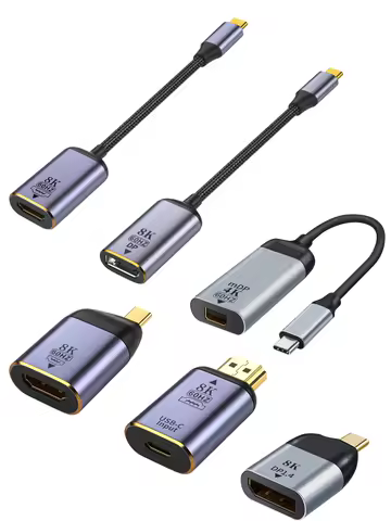 USB Type C To HDMI-Compatible 8K USB C to DP DisplayPort miniDP 4K VGA Adapter For Laptop MacBook TV Box PS5 Switch iPad Galaxy