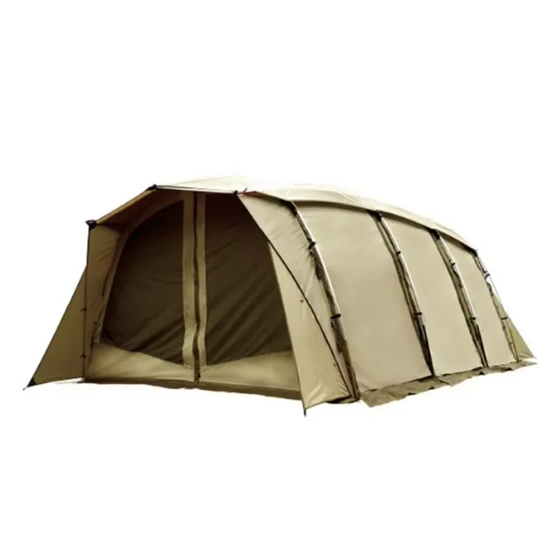 Large Camping Tunnel Tent Outdoor Double Thickened Storm Pole Tent Multi-person Camping Family Tent
