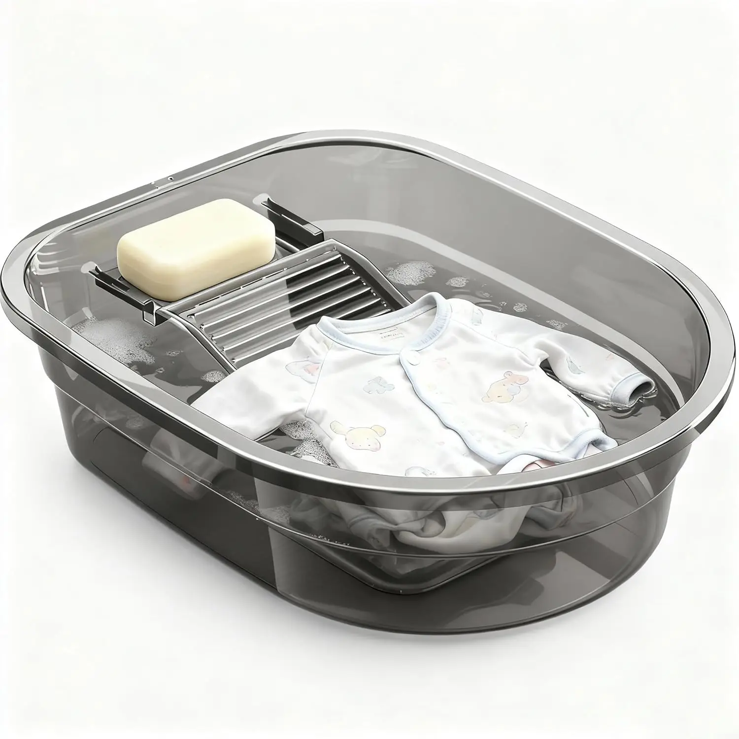 

All-in-One Plastic Washboard Basin - Washboard for Hand Washing Clothes & Lavadero para Lavar Ropa a Mano, Ideal for Small Delic