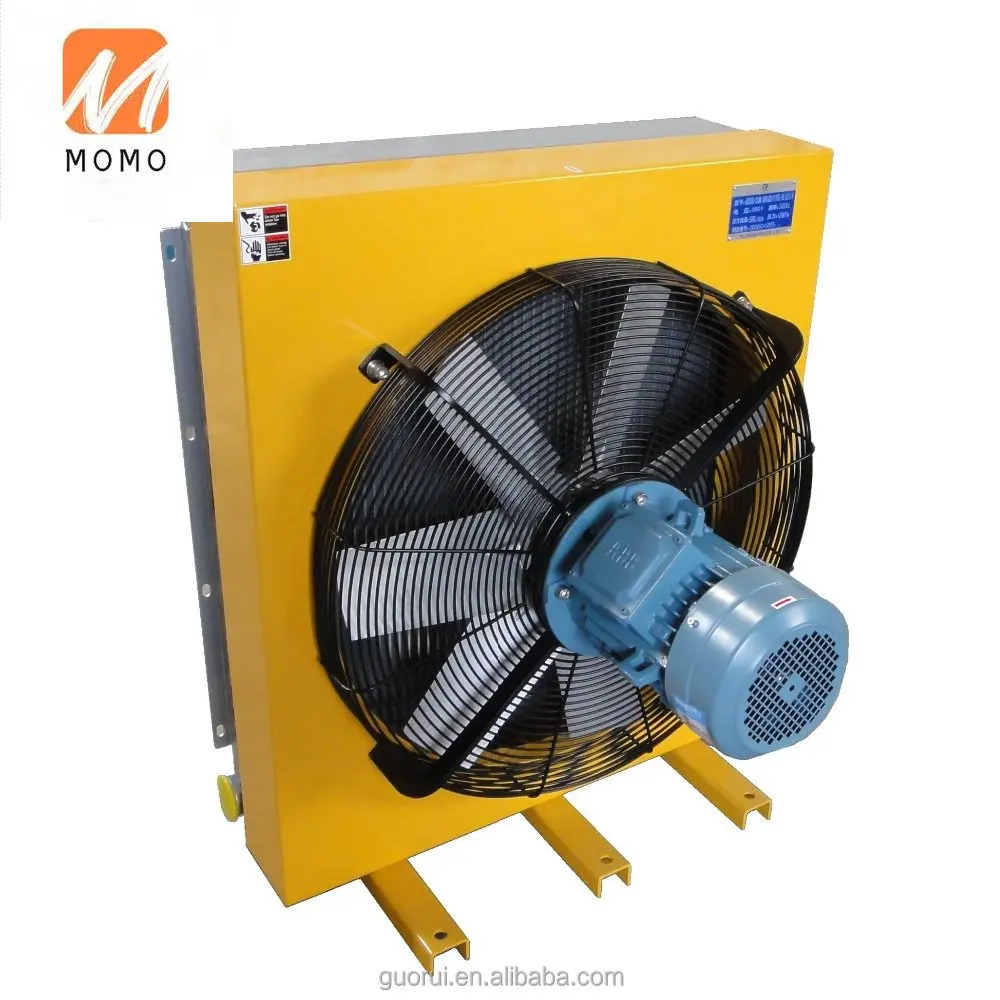 Hydraulic press cooler with fan air to oil heat exchanger