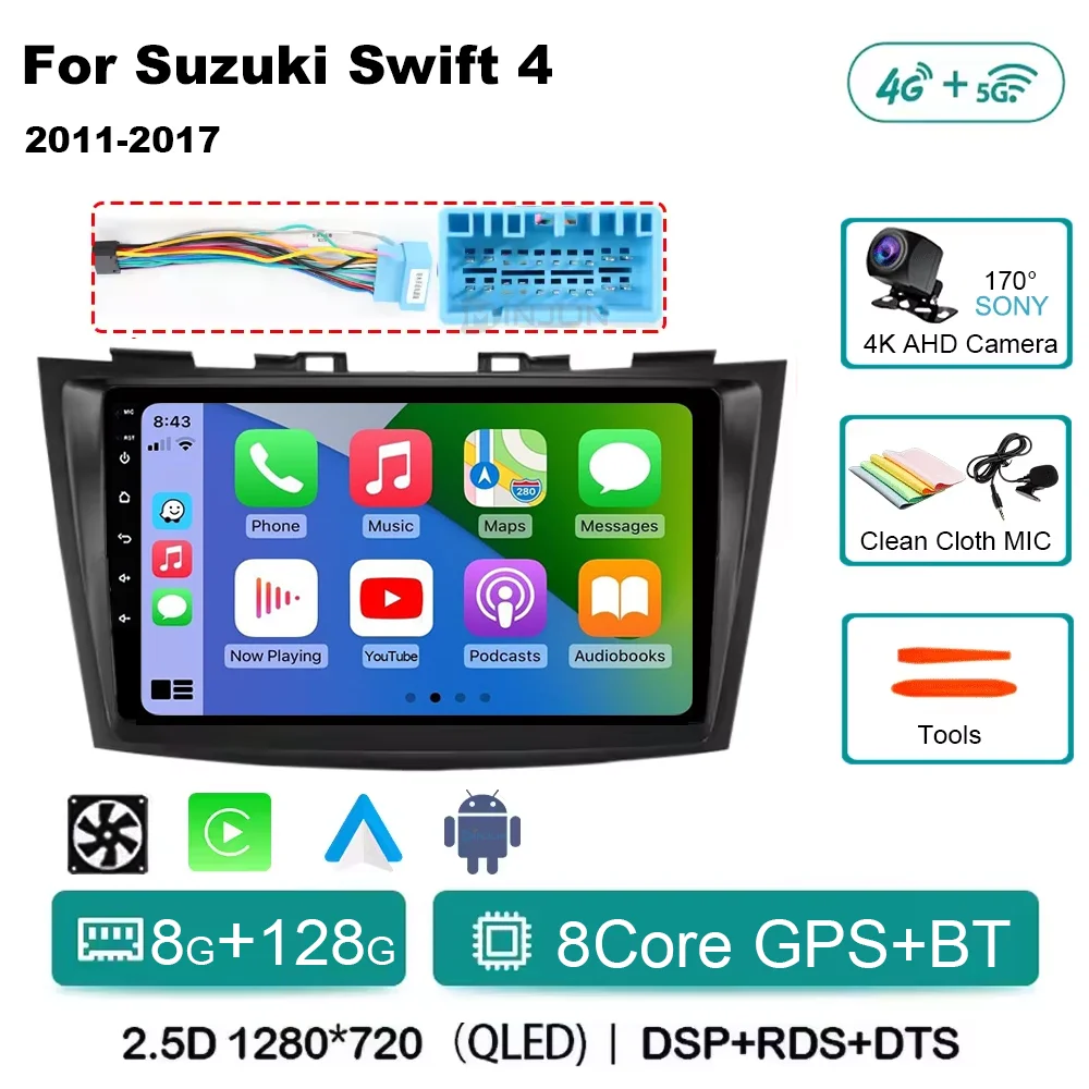 Android 15 Autoradio Stereo Voor Suzuki Swift 4 2011 2012 2013 2014-2017 Multimedia Video Player Carplay auto Audio Stereo GPS
