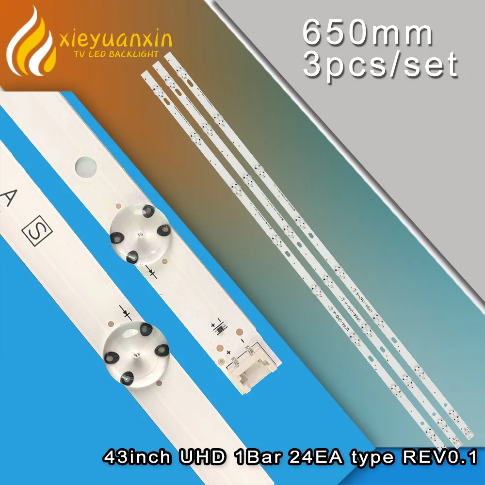 

3Pcs/set 849mm 43in LED Backlight Strip for LIG 43inch 8led Csp 43UF6100 43UH6030 43UF640V 43UH610V 43LH60FHD 43LH5700 43UH619V