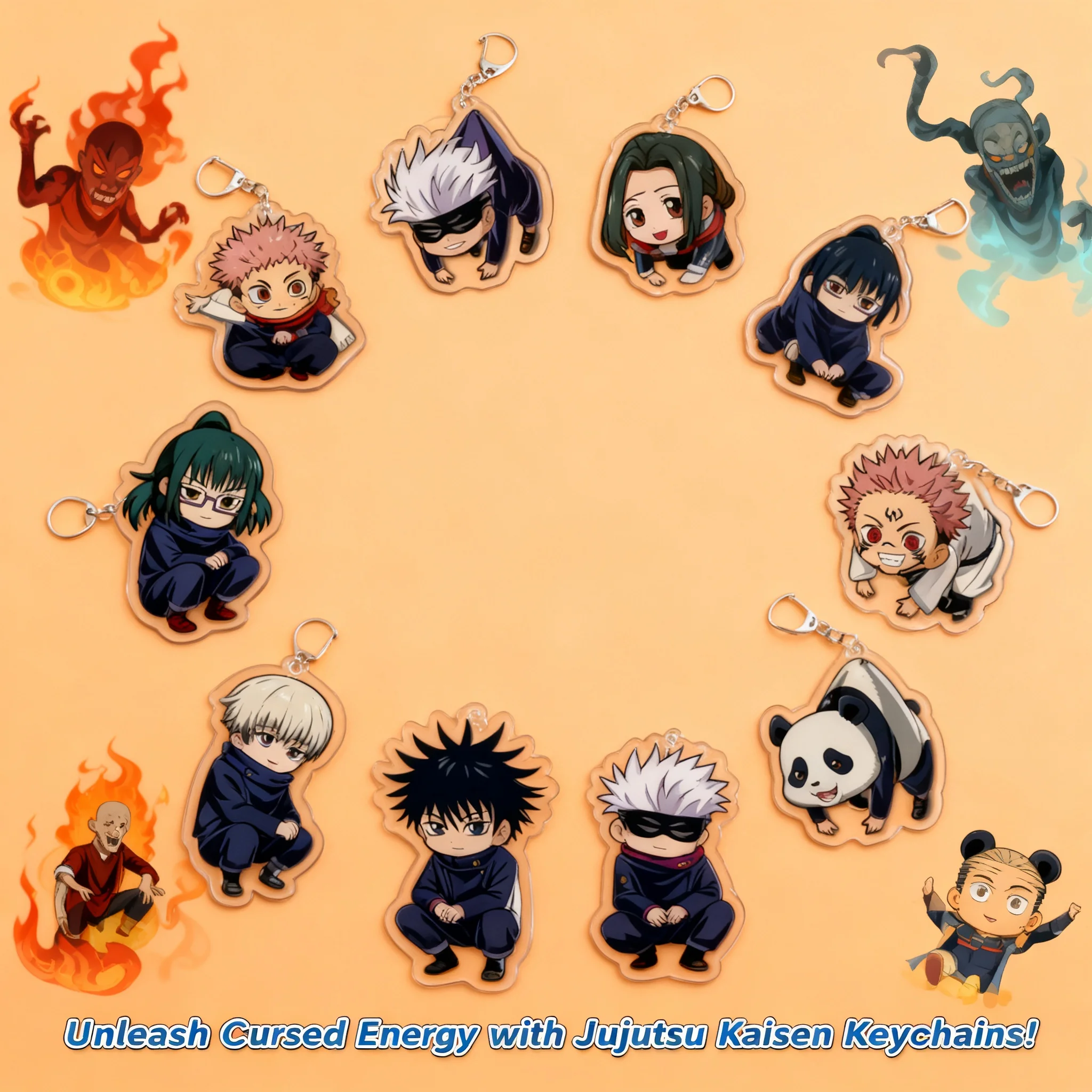 Jujutsu Kaisen Yuji Itadori Acrylic Keychain Pendant Anime Merchandise Cross Border Ready to Ship Layer