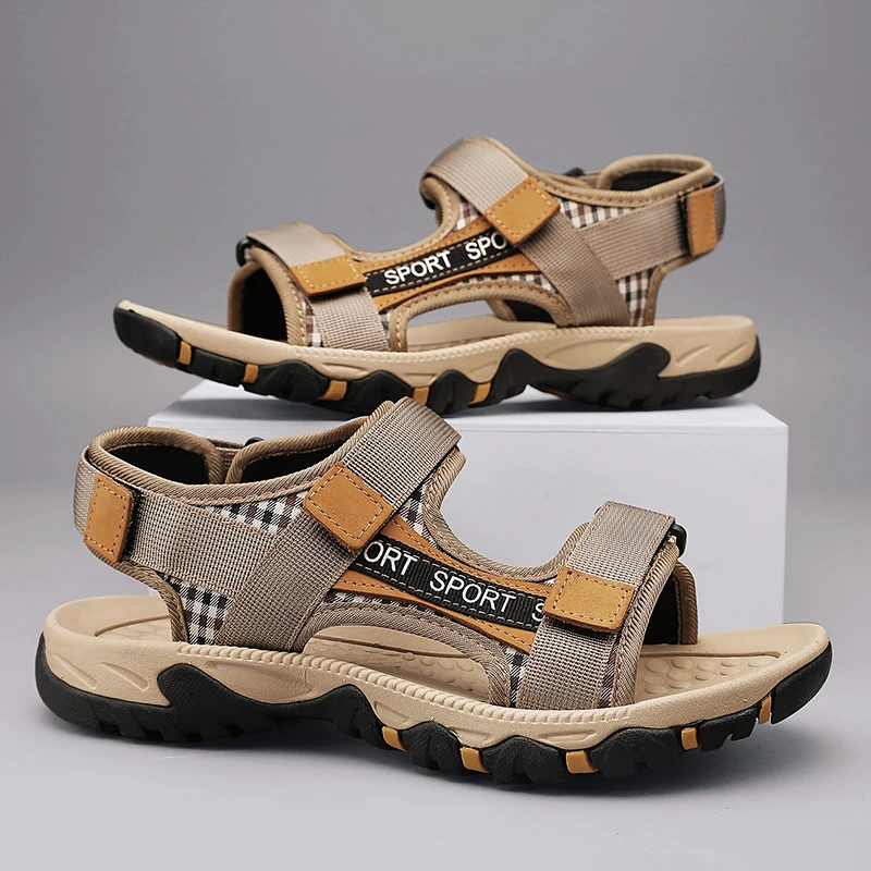 Sandalias deportivas para hombre, chanclas de verano de talla grande para ocio en la playa y vacaciones, zapatos ligeros y cómodos con soporte para arco para hombre