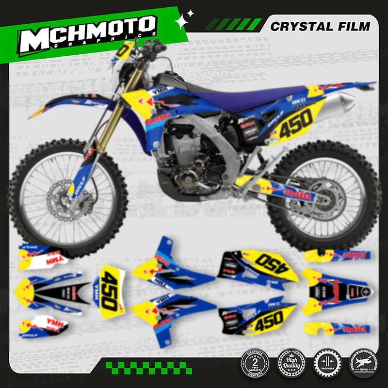 

MCHMFG For YAMAHA 2012 2013 2014 2015 WRF450 Motorcycle Graphics Background Decal Deco Stickers Kits