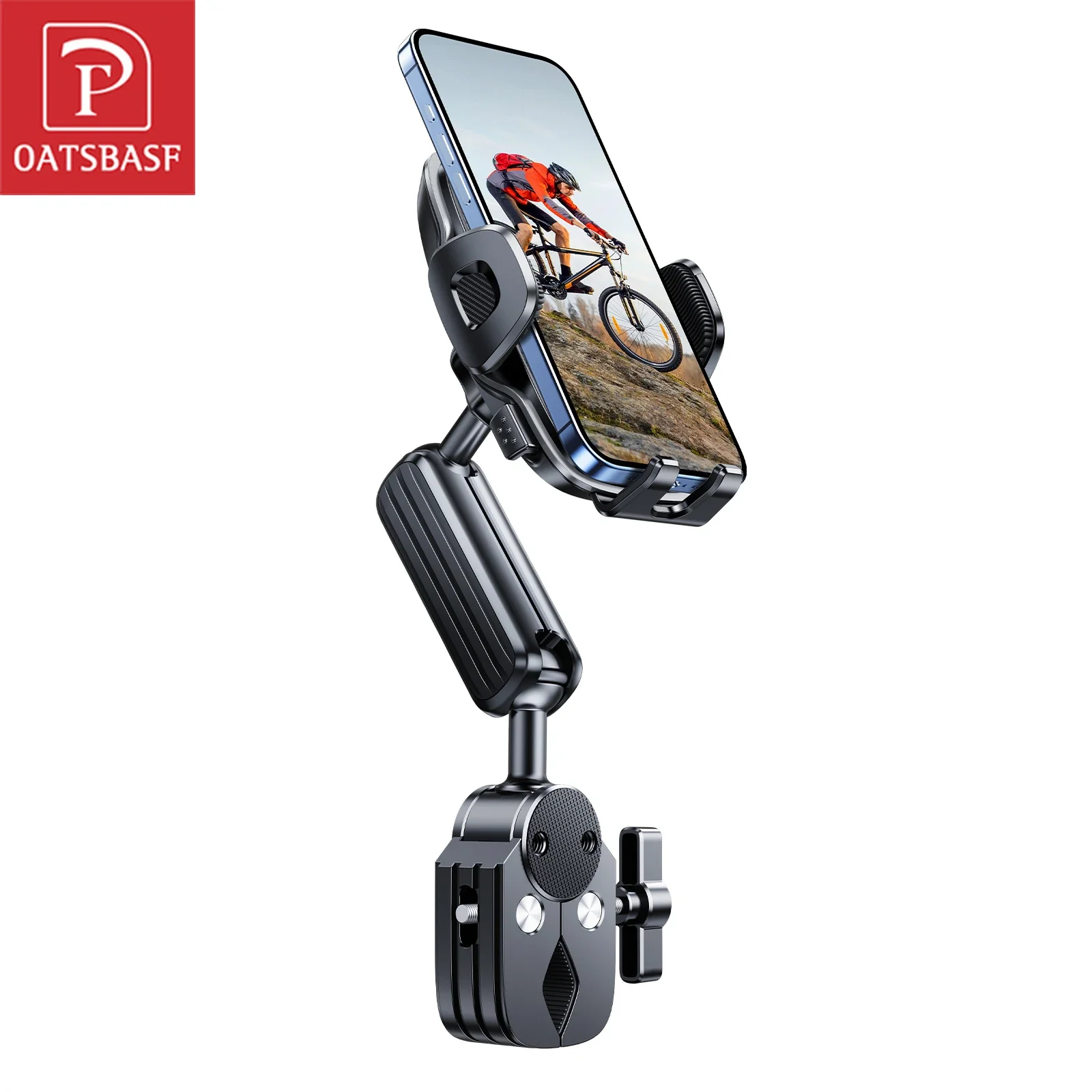 Oatsbasf Motorcycle Phone Mount Mountain Bike Phone Holder for Bicycle Scooter Stroller Handlebar Phone Mount for 4.7-7in Cell