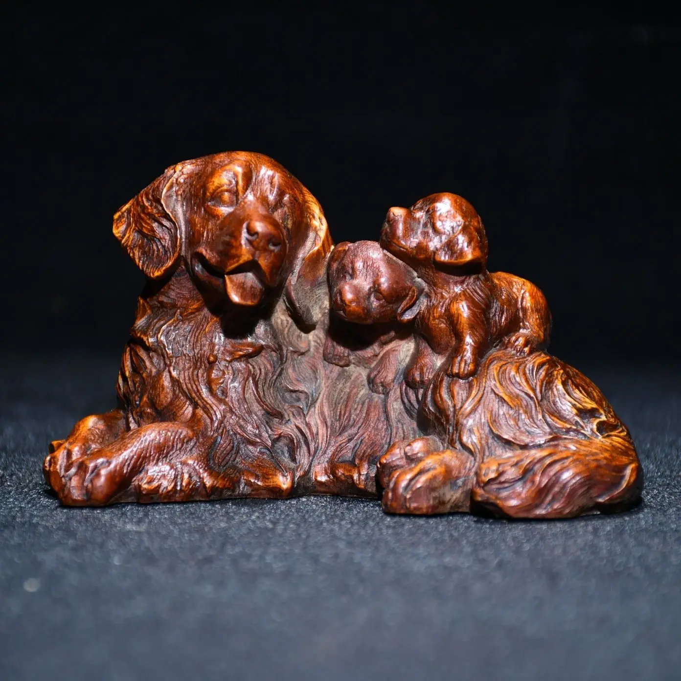 Golden Retriever Statue Dog Decoration Statue Nordic Wood Carving Animal Sculpture Handicraft Home Decoration Christmas Gift