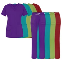 Gran oferta, proveedor de fábrica, conjunto de exfoliante de enfermería, uniforme médico suave lavable antiarrugas, batas de enfermera para uniformes quirúrgicos para mujeres