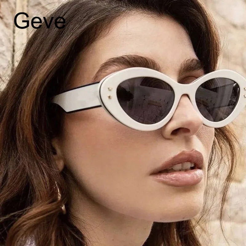 Fashion Black Cat Eye Sunglasses For Women Luxury Designer Black Small Frame Sun Glasses Shades UV400 Vintage Glasses