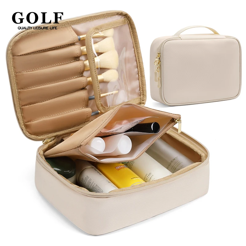 GOLF Women Makeup Organizer Bag Cute Small Cosmetic Bag Pink Case for Brushes Makeup Pouch Toiletry Bags Ladies Wash Bag Travel