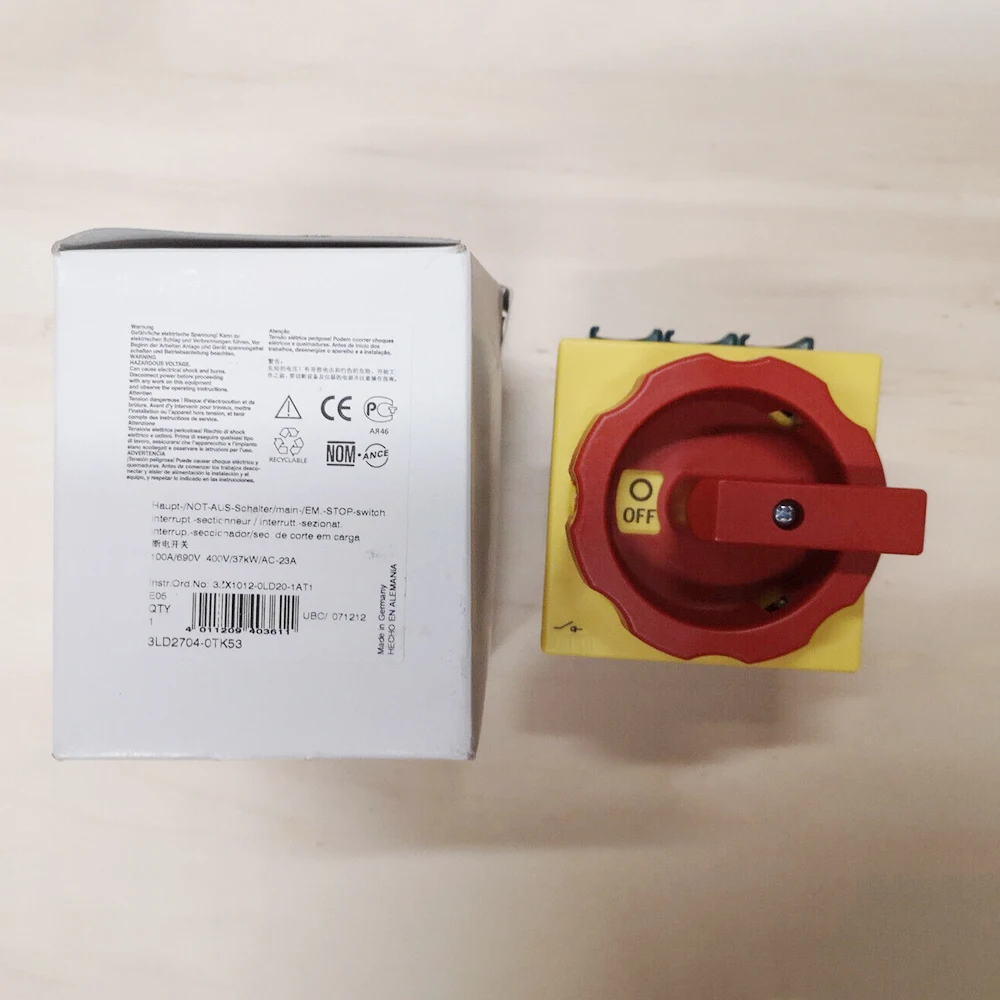 Interruptor 3LD2704-0TK53, 100A 690V, Novo