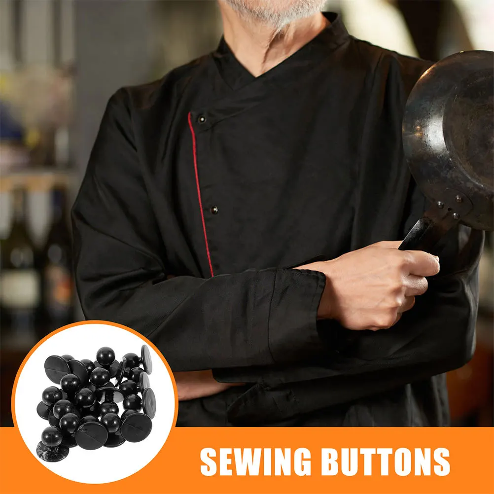 Botones de abrigo de Chef, repuesto de costura de perno de plástico para chaquetas de uniforme de cocina, sujetadores de ropa profesionales duraderos, 50 Uds.