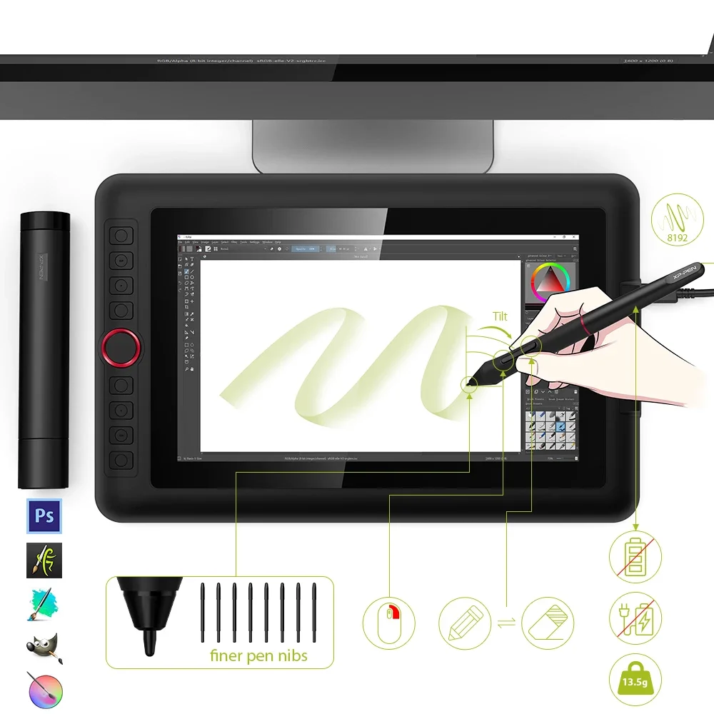 XP-Pen Artist 12 Pro 8192 Levels Kids Smart Education LCD Pen Pad Display Screen Mon,itor Design Drawing Graphic Tablet Price