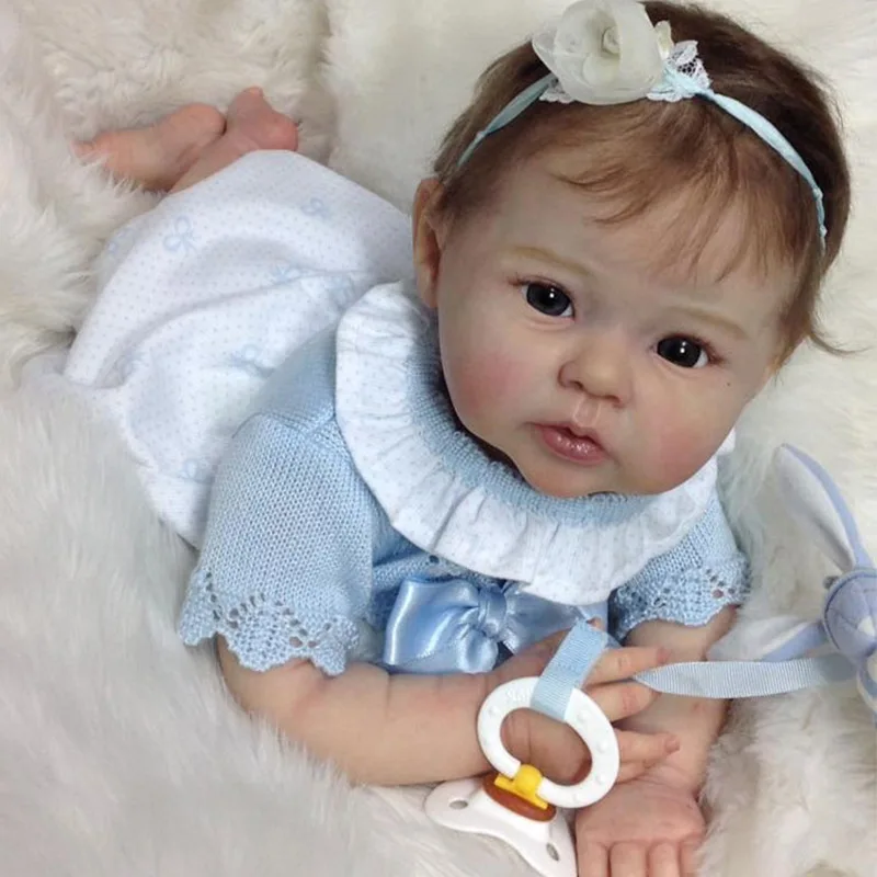 

22inch New Reborn Doll RAVEN Simulation Baby Enamel Doll Toy Reborn