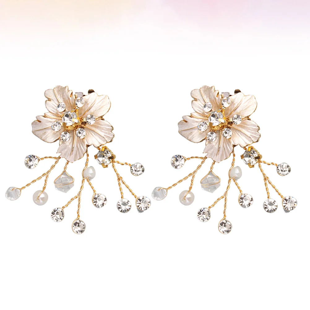 

1 Pair Rhinestone Pearl Shoe Buckle For Women Elegant Flower Decorative Clip Flats Boots Sandals Pumps Wedding Party Banquet