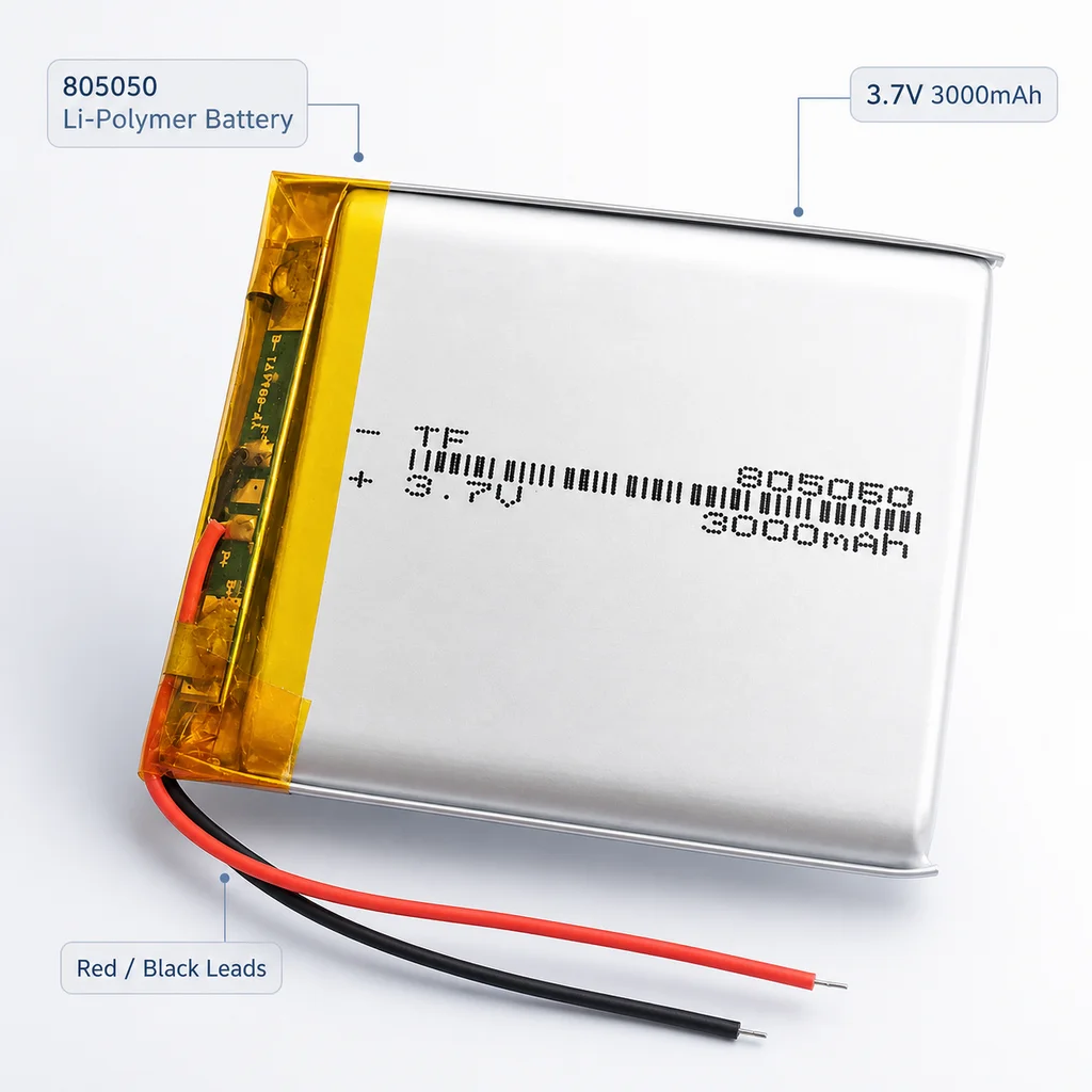 Lithium Polymer Battery 805060 3.7V 3000mAh Rechargeable LiPo Cell For GPS/Power Bank/Tablet PC/PAD/PDA/Laptop/Speaker/Recorder