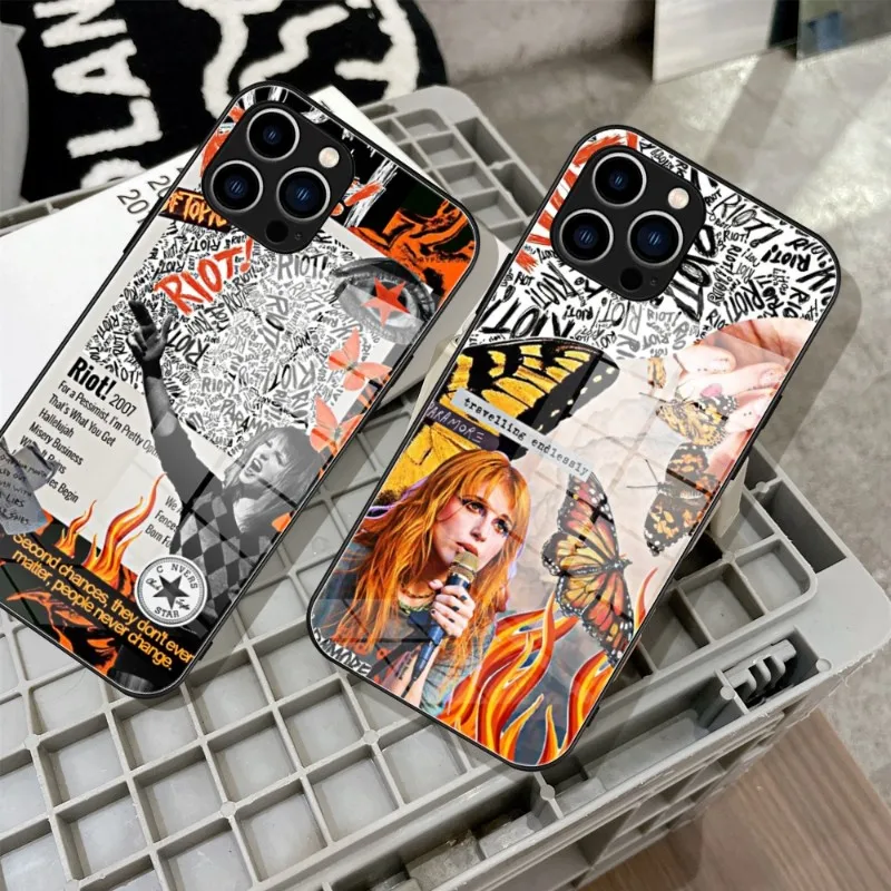 COOL Paramore Orange Phone Case Tempered Glass For IPhone 14 13 11 12 Pro 8 7 Plus X 13 Pro MAX XR XS MINI SE 2020 Covers