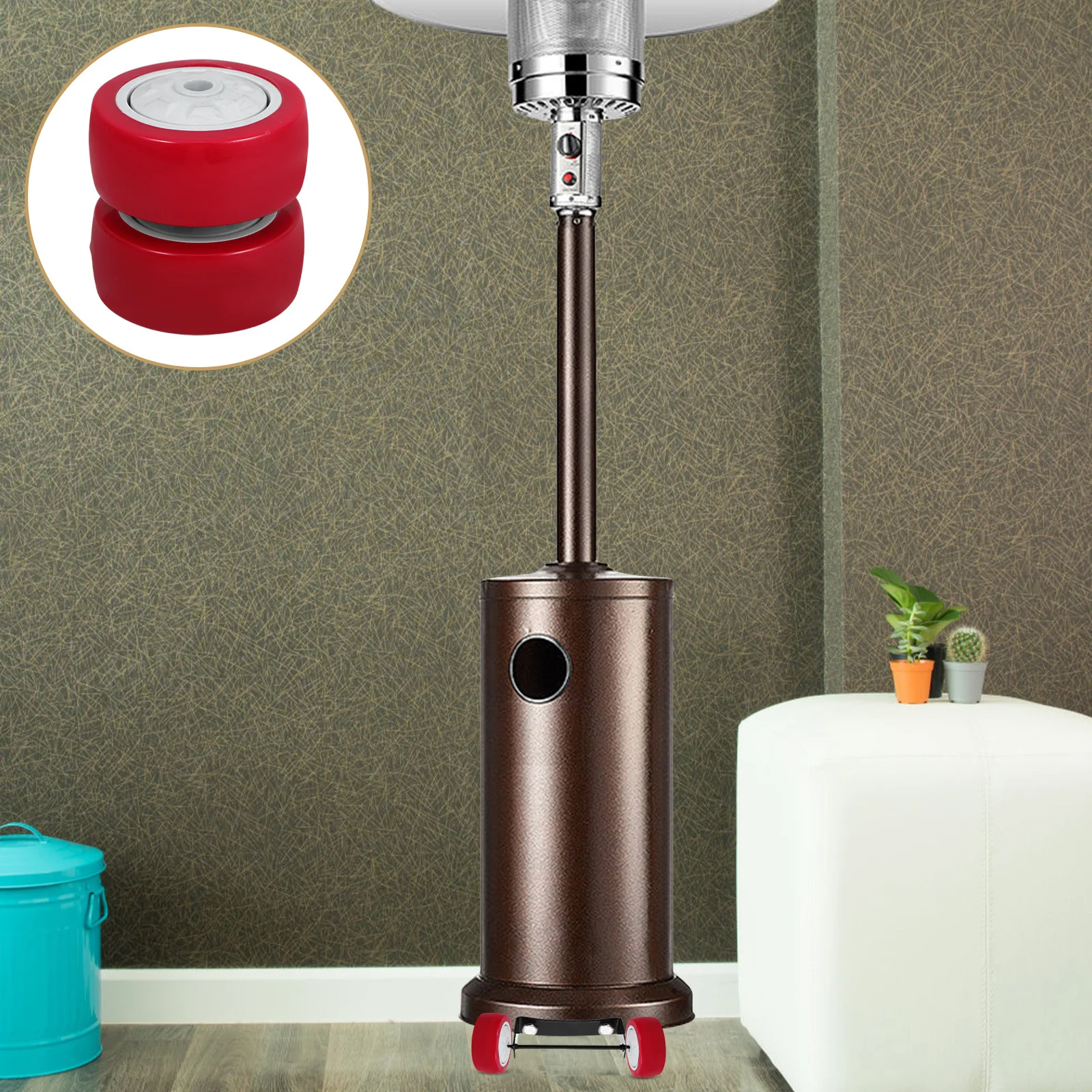 2 قطعة عجلات العجلات البلاستيكية لسخان الفناء 3 بوصة الثقيلة استبدال أجزاء السلس المتداول العالمي صالح عجلات عربة المرافق