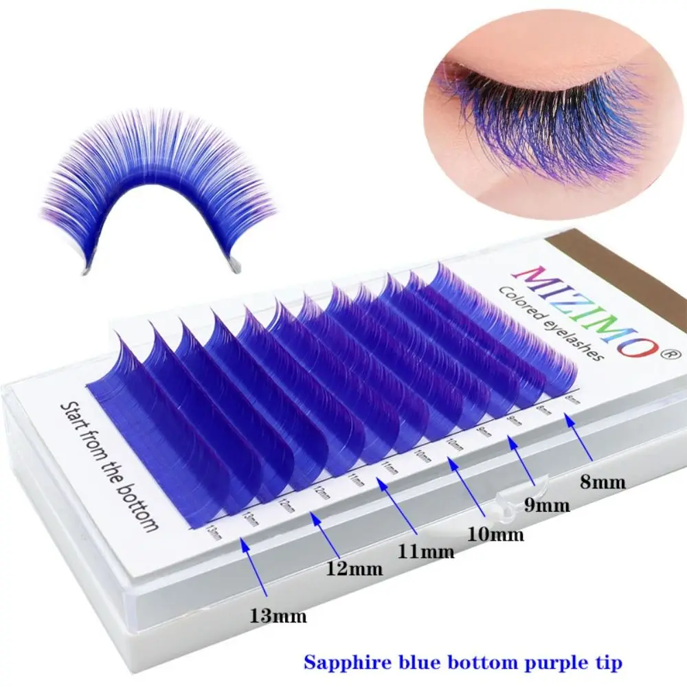 

12 rows/set C/D False Lashes Mink Lashes 8-13mm Individual Colored Lashes Makeup Comics Cosplay Faux eyelash extensions Daily