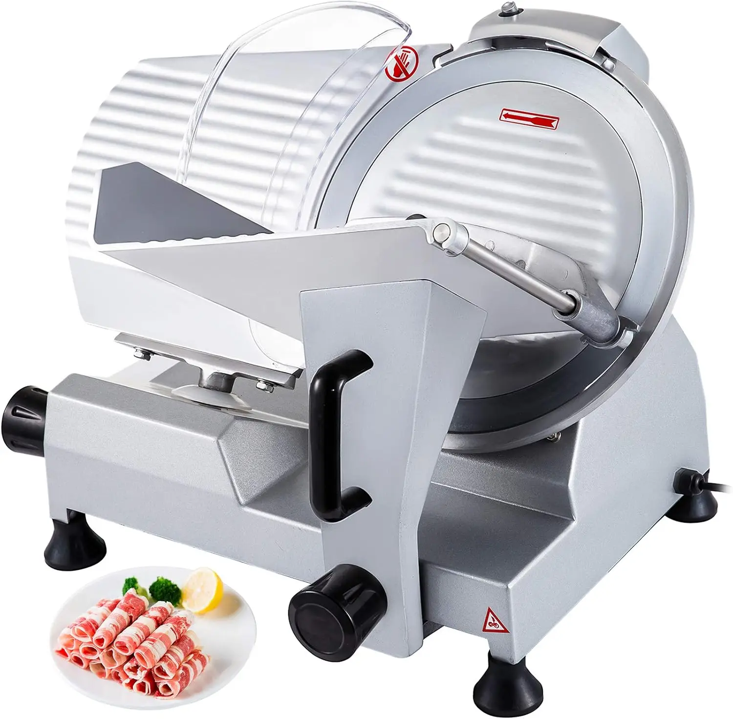 VBENLEM Commercial Meat Slicer,12 inch Electric Meat Slicer Semi-Auto 420W Premium Carbon Steel Blade Adjustable Thickness