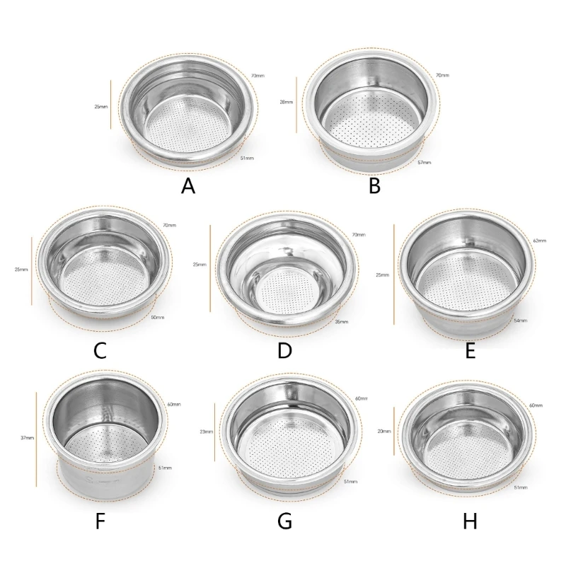 Ручка для кофемашины из нержавеющей стали, чаша для порошка, прочная корзина с фильтром для кофемашины, легко моется, для чашки,
