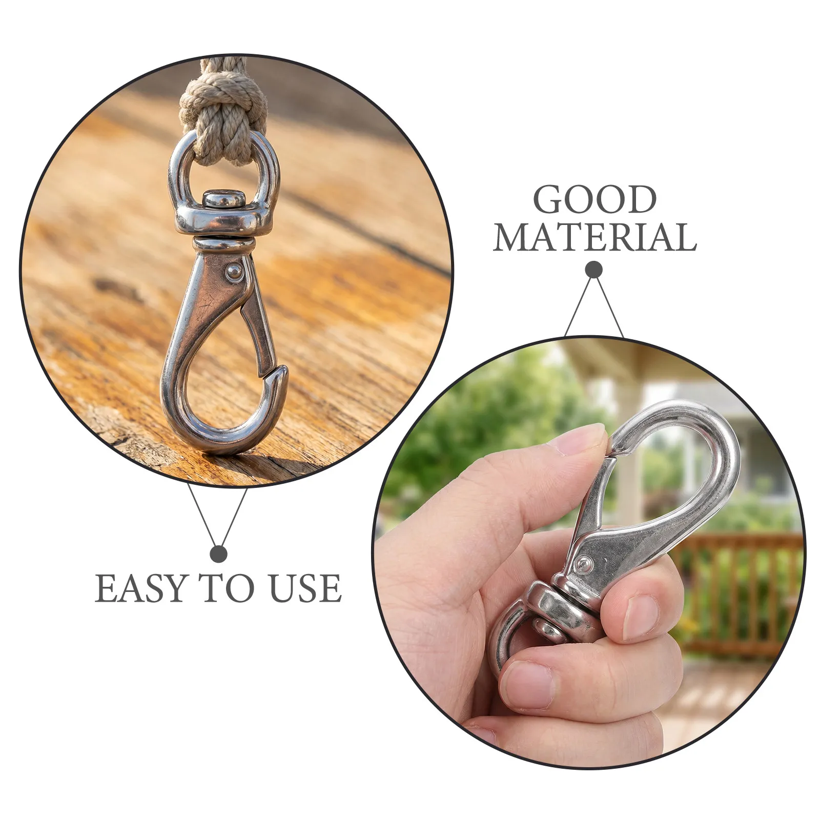 2Pcs Flagpole Snap Clips Swivel Eye Snap Hooks 20Mm Brass Color Heavy Duty Halyard Rope Attachment Clips Outdoor Use