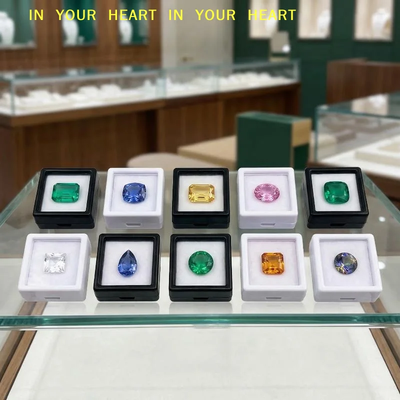 XTransparent  Jewelry Organizer Small Gem Storage Box DIY Packaging Case for Rings 10PCS