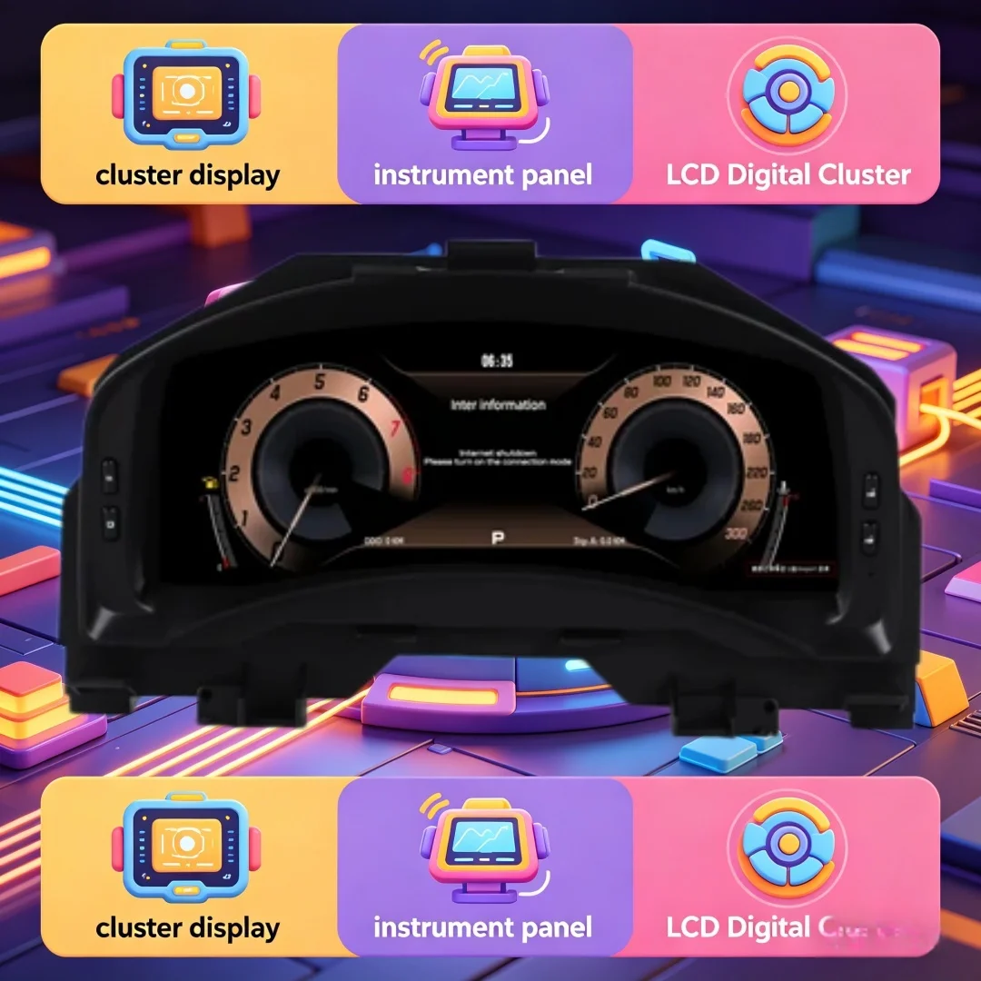 For Infiniti  FX35 FX37 FX45 FX50 QX70 2003-2008 2009 Digital Cluster  Dashboard LCD Virtual Cluster Speedometer Cockpit Screen