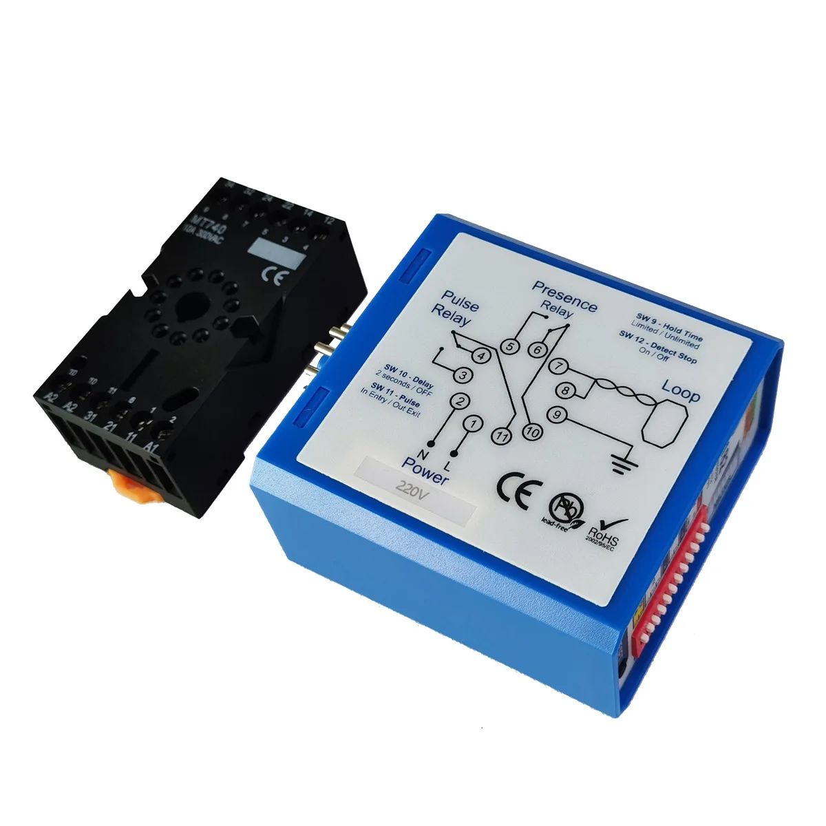 220VAC PD182 Single Channel Vehicle Loop Detector for Boom Barrier Gate Parking Management System