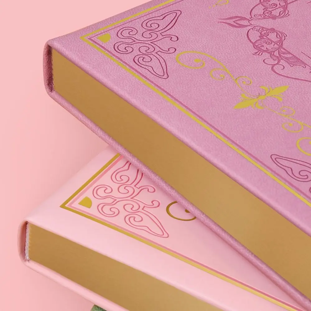 Delicate B6 Diary Book with Lock Dirt-proof Memo Notebook 288 Pages PU Leather Word Book Girls