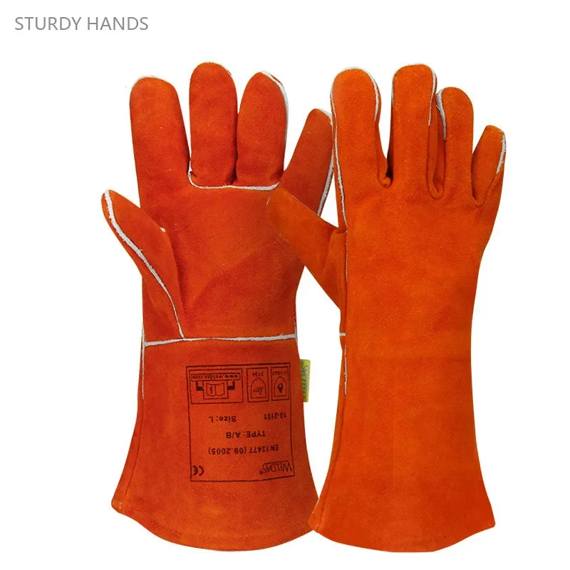 

Welding Gloves Heat/Fire Resistant Leather High-temperature Resistant Gloves Protect You From Welding Sparks,Hot Coals Dropship