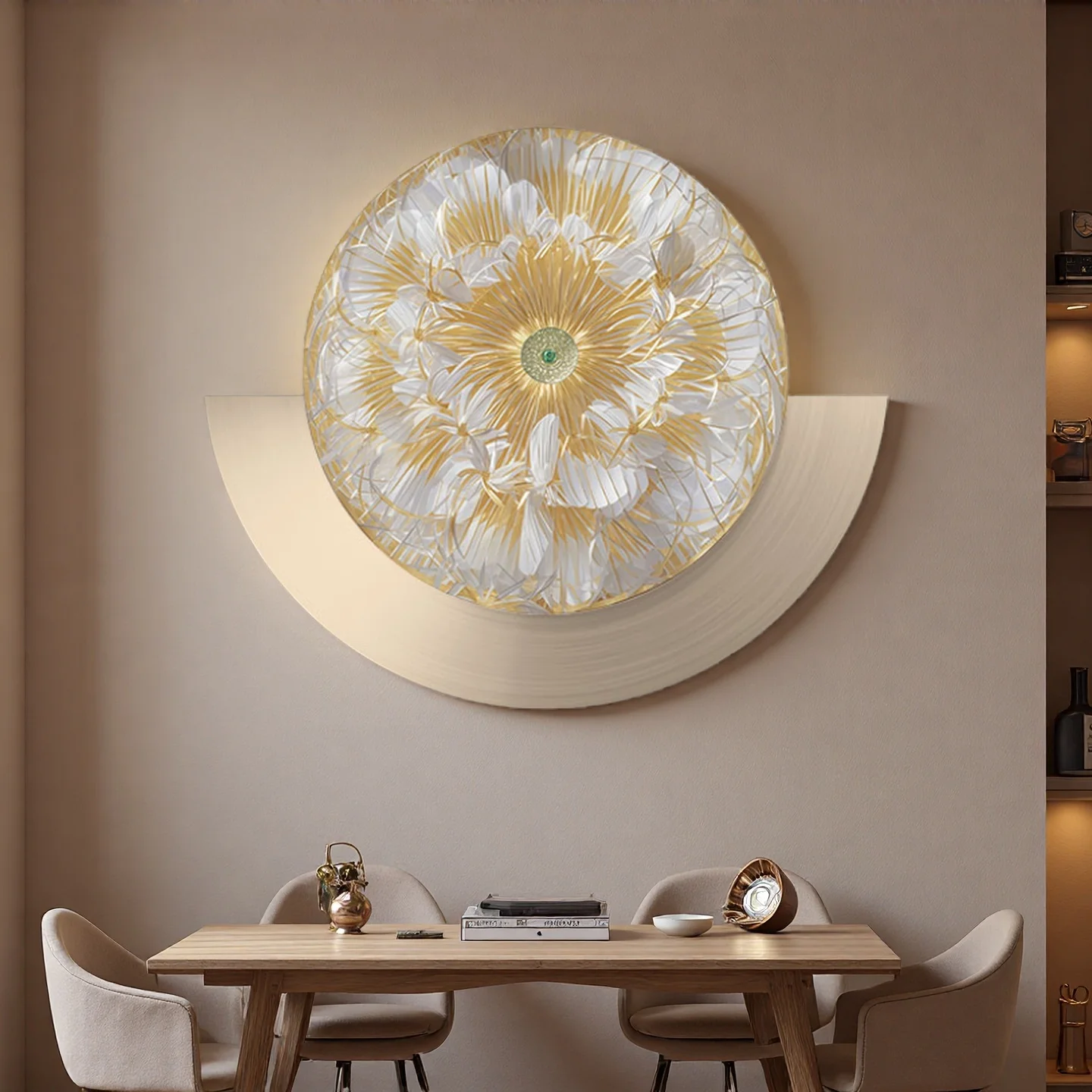 

Geometric modern minimalist restaurant decor painting creative dining room hanging picture personalized bedroom light luxury sty