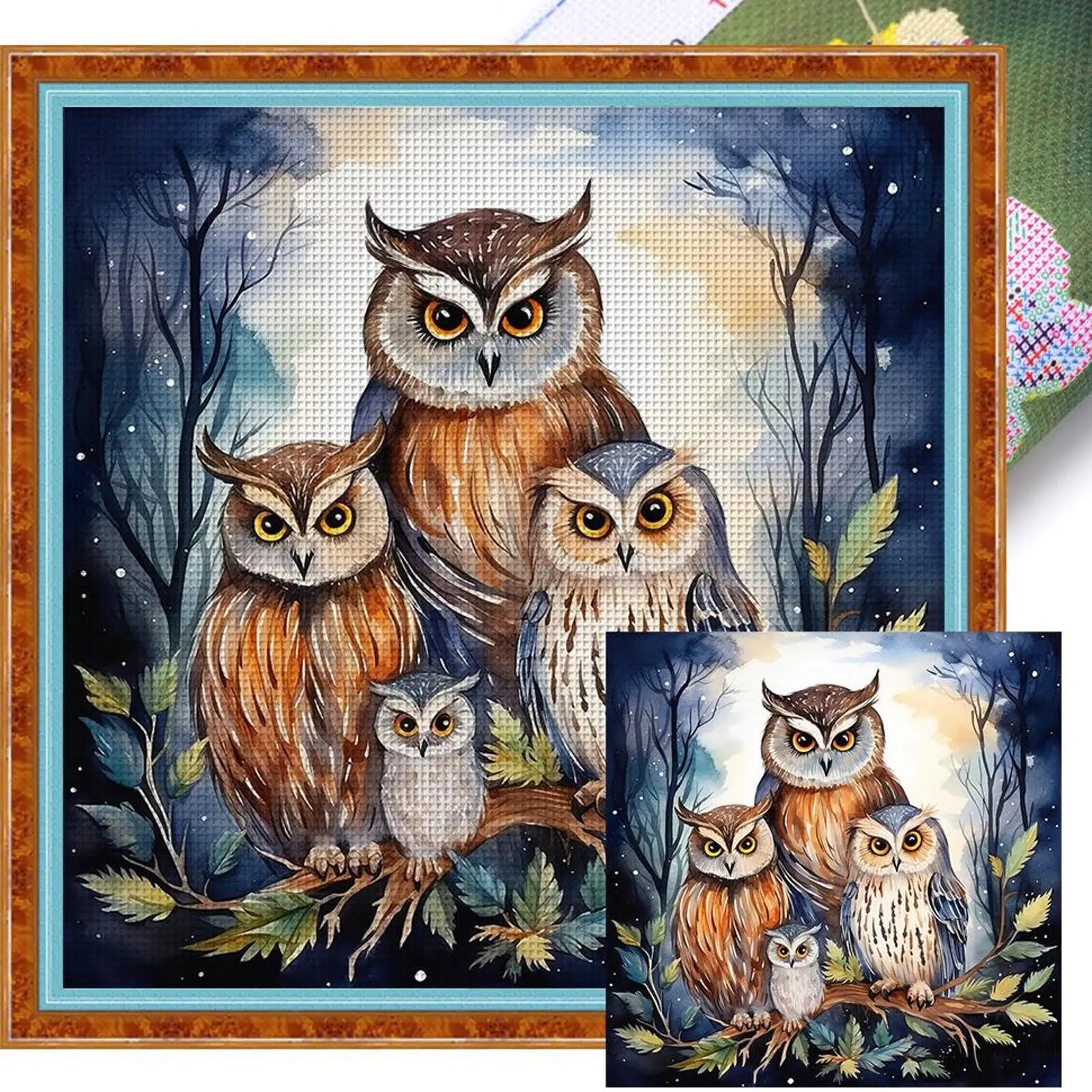 

Набор для вышивания крестиком с животными, 45x45 см, DIY, 11CT, нитки для рукоделия, декор для дома