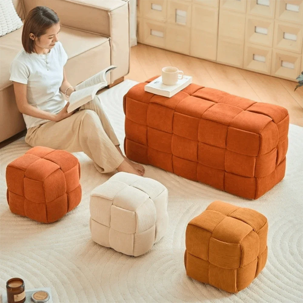 Comfortable Modern Solid Wood Stool Home Decor Footrest Minimalist Ottoman Bench Seat Stool Anti-slip