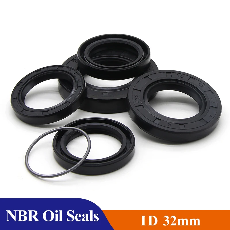 

NBR Oil Seal ID 32mm TC-32*42/43/44/45/48/50/52/55/58/60/62/65/72*5/7/8/10/12mm Nitrile Rubber Shaft Double Lip Oil Seals Gasket