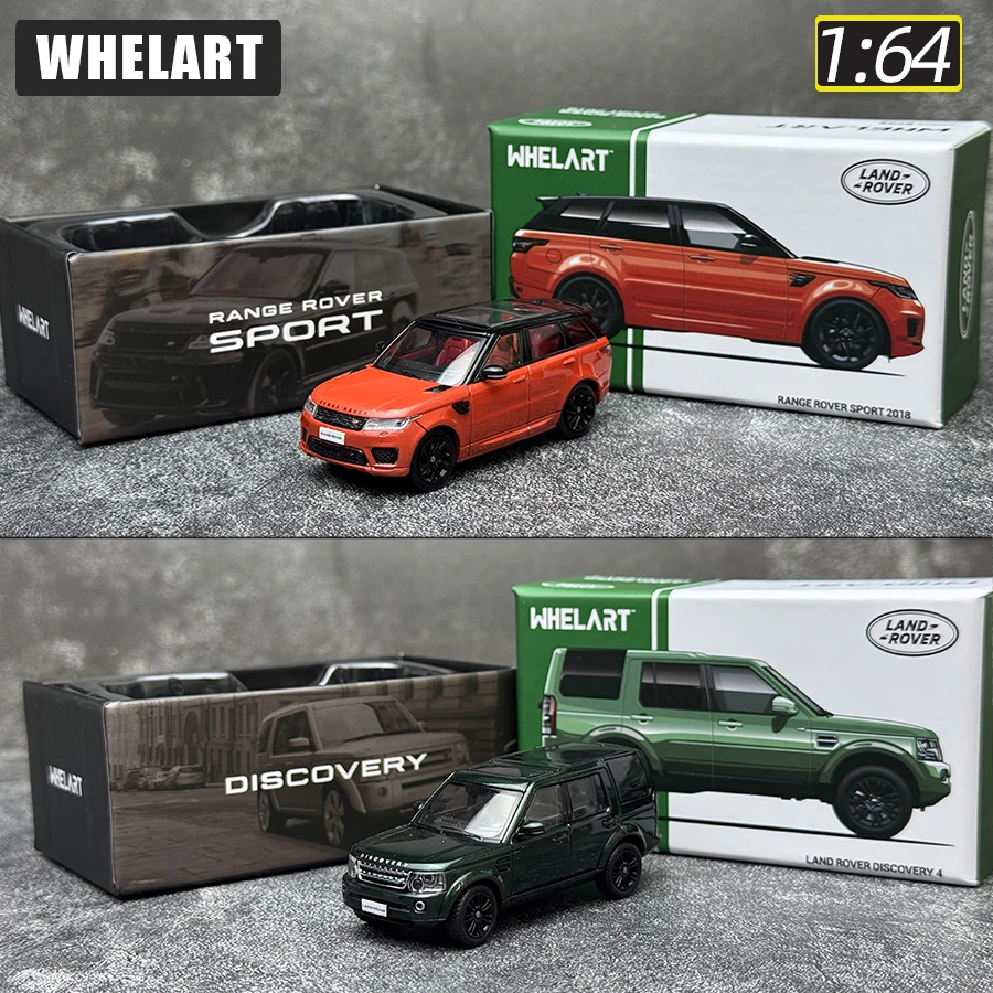 WHELART 다이캐스트 모델 1:64 스케일 뉴 랜드 로버 디스커버리 4 레인지 로버 스포츠 SUV 모델 정적 디스플레이 컬렉션
