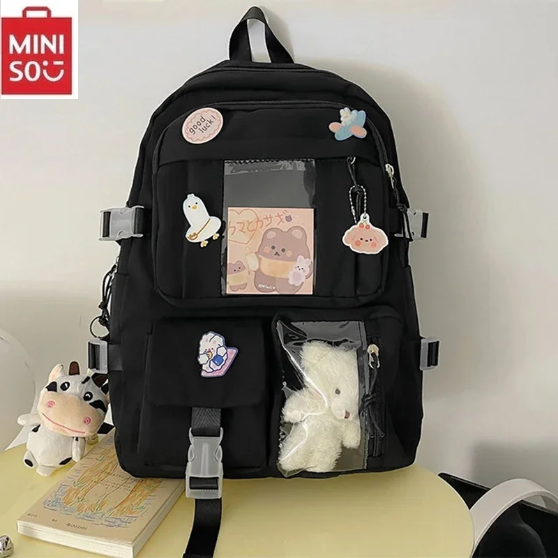 Sac à dos Harajuku en nylon imperméable pour filles, sacs d'école mignons pour adolescentes, sac à dos pour ordinateur portable pour femmes, enfants, loisirs coréens