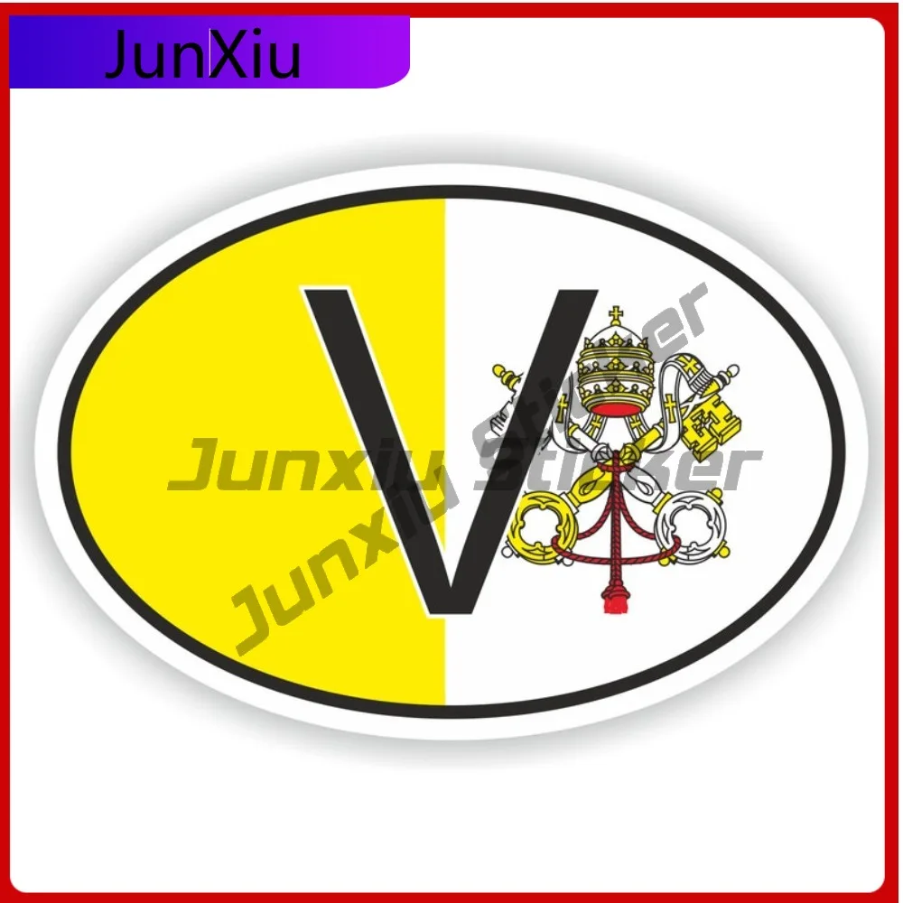 

Vatican Country Code V Oval Sticker With National Flag Badge Sticker Outdoor Decal Suv Decorative Decals For Car Window Decorati