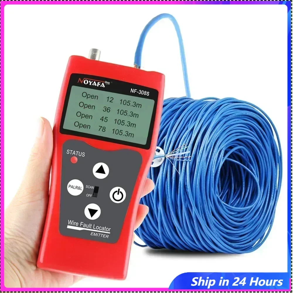

English VersionZHOUCE NF-308S Network Cable Tester Measure Length Wiremap Tester LCD Display Cable Tracker RJ45 RJ11 Network Tes