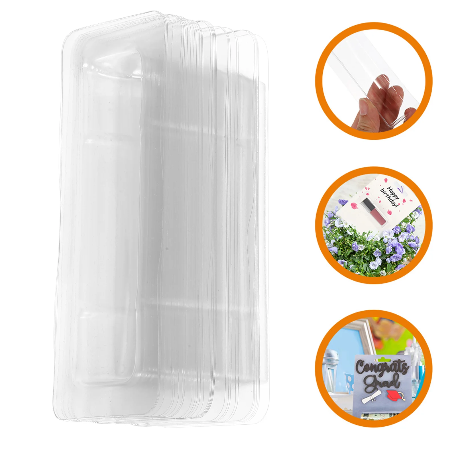 

1 set Transparent Lip Balm Holder Clear Plastic Dome Wallet DIY Money Pouch Craft Gift Box Sticker Waterproof Packaging Travel