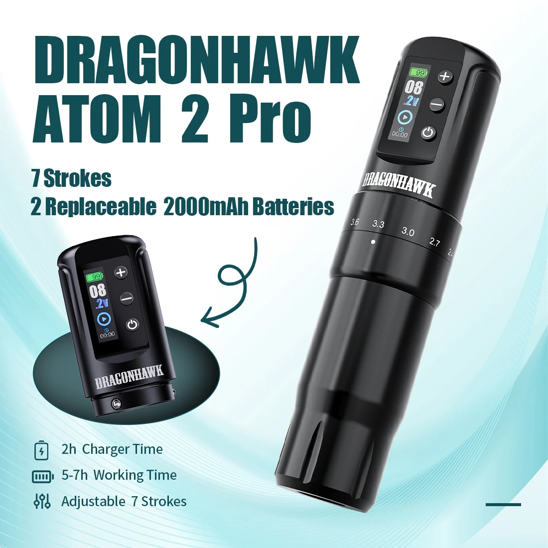 Dragonhawk Atom2 Pro Tattoo Kit 2000mAh 7Stroke