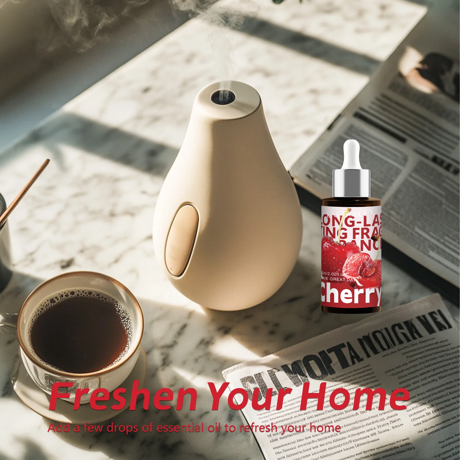 60ml Cherry Fragrance Oils Fruit Fragrance Sweet Scent Long lasting Candle Making Car Reed Diffuser Oil Gift for Friends
