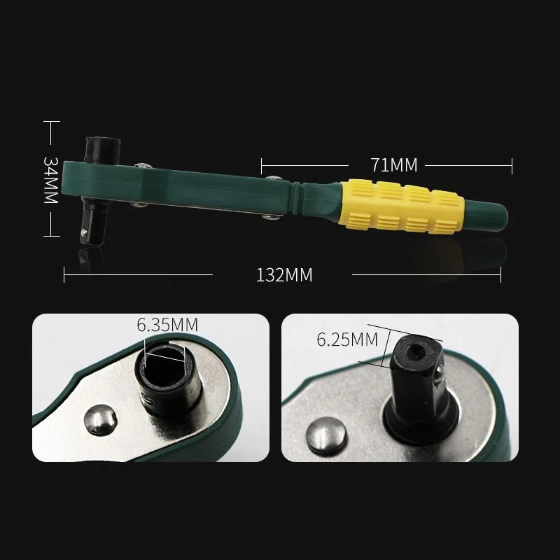 Mini Ratchet Wrench Hex 1/4in Screwdriver Rod Adjustable Mini Quick Release Socket Handle Repair Wrench for Car Dismantling Tool