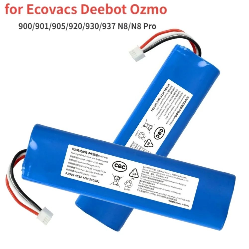 

14.4V 3500mAh Li-Ion Battery for Ecovacs Deebot N8/N8+/N8 Pro Ozmo 900-937 DG36/DG3G/DG70/DX55/T5 Neo.